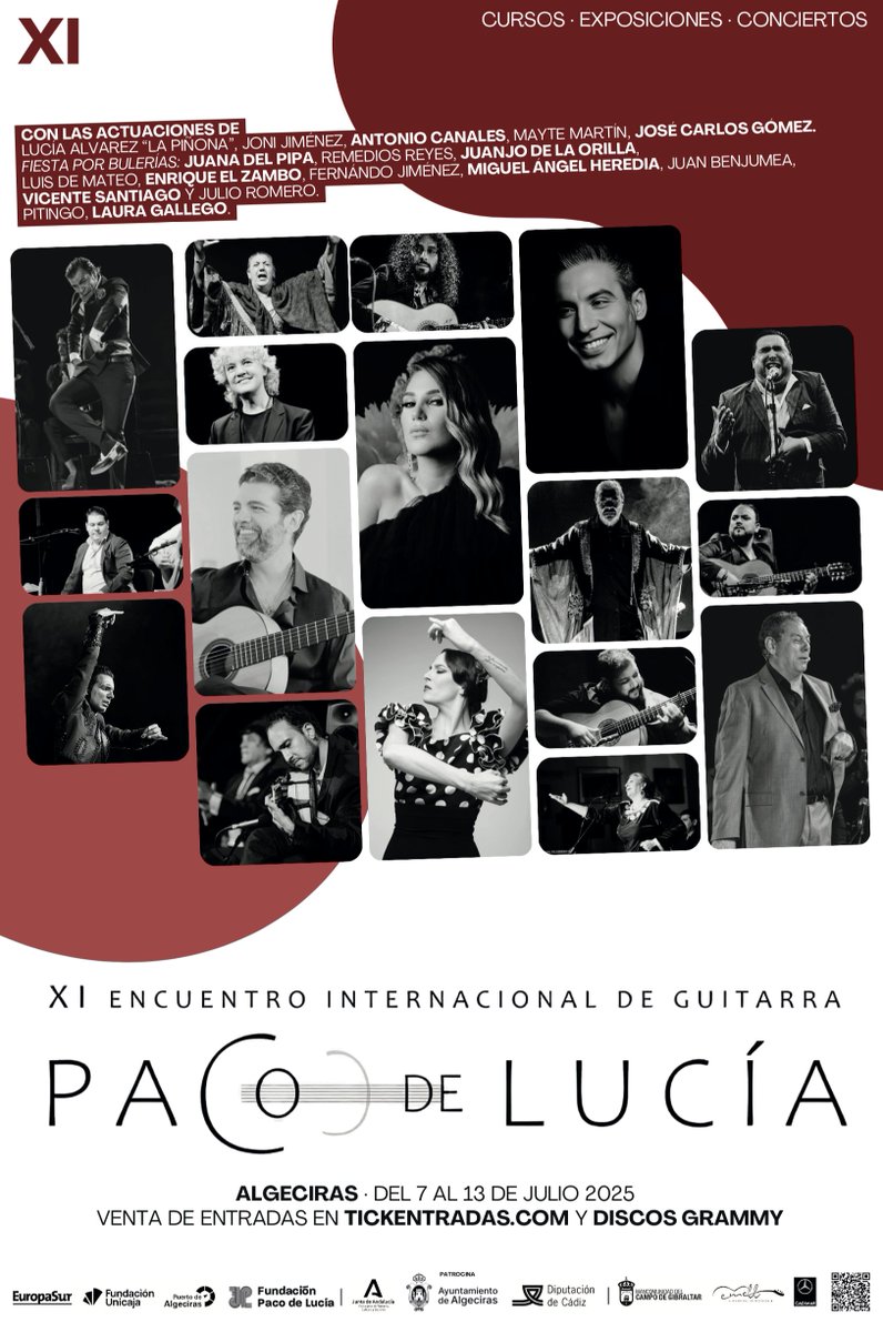 XI | ENCUENTRO INTERNACIONAL PACO DE LUCÍA. 
Entradas están disponibles en ticketentradas.com y Discos Grammys. 
Para más información puedes visitar la web …internacionaldeguitarrapacodelucia.es