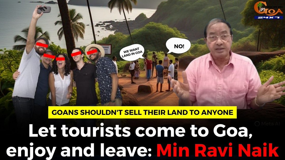 InGoa24x7's tweet photo. Goans shouldn't sell their land to anyone Let tourists come to Goa, enjoy and leave: Min Ravi Naik
WATCH : https://t.co/F4sEwjfJMl
#goa #goanews #delhi #tourist #goaland https://t.co/s5NI58Mwl0