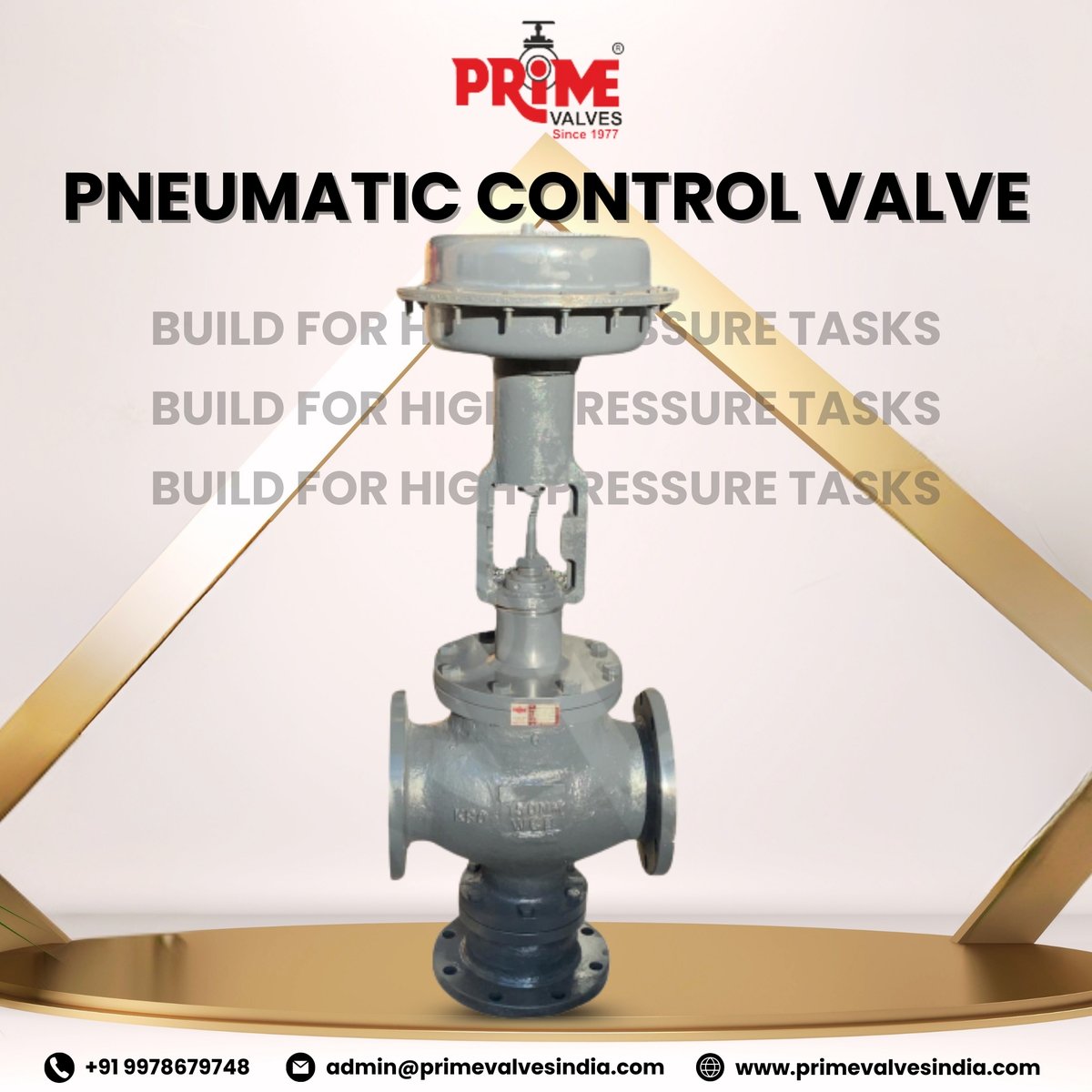 PrimeValves_Mfg's tweet photo. Prime Valves’ Pneumatic Control Valves are built for precision and durability, perfect for controlling speed, direction, and pressure in tough industrial systems. Reliable with every cycle.

visit- https://t.co/Itqebg504P

#primevalves #pneumaticvalve #controlvalves https://t.co/x5HCqQJXKM