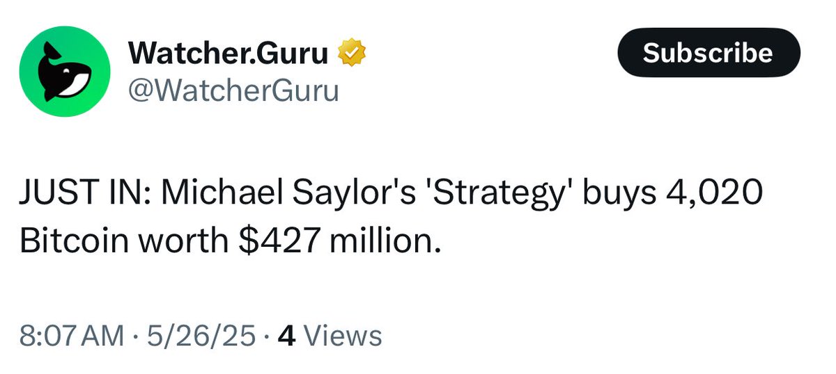 3orovik's tweet photo. Saylor just bought more BITCOIN 

$427 MILLION worth https://t.co/WyLHVMOaDR