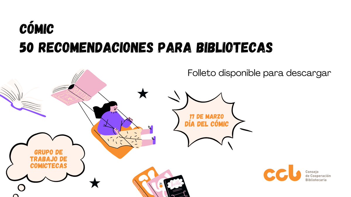 ¿Estás buscando fuentes de información para la adquisición de #cómics para tu #biblioteca?
El GT #Comictecas del #CCB pone a tu disposición 50 recomendaciones de cómics para ayudarte a formar tu colección. 👇
ccbiblio.es/comictecas/