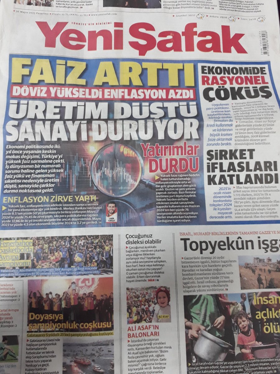 Yandaşlar yavaş yavaş uyanmaya başladı galiba. 
toz pembe yalanlara artık kimse inanmıyor eğer bu manşet böyle çıktıysa birşeyler değişecek demektir vede değişmelidir yoksa ülke olarak batıyoruz bilesiniz .rt