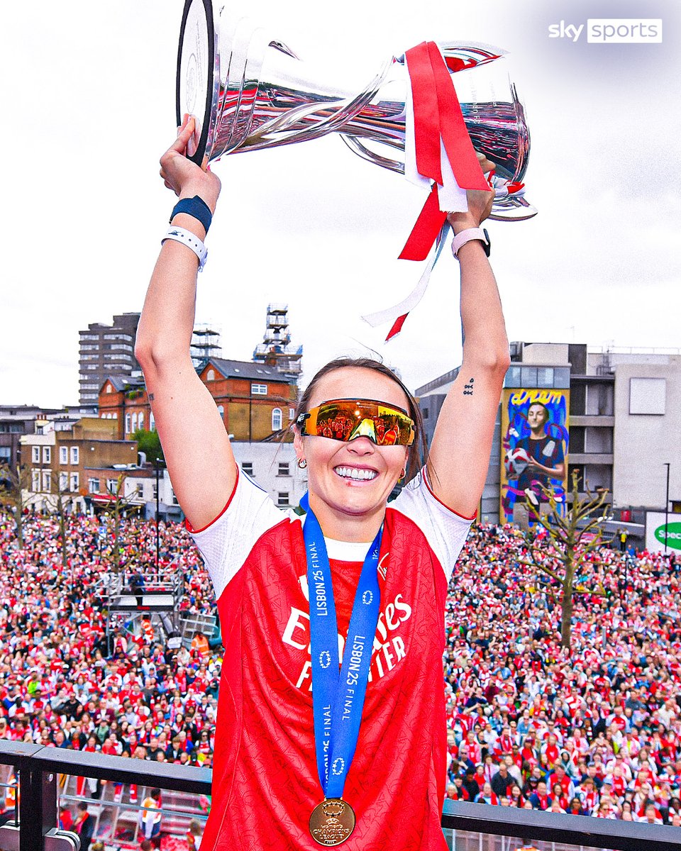 Arsenal celebrate their Champions League triumph at the Emirates 🏆