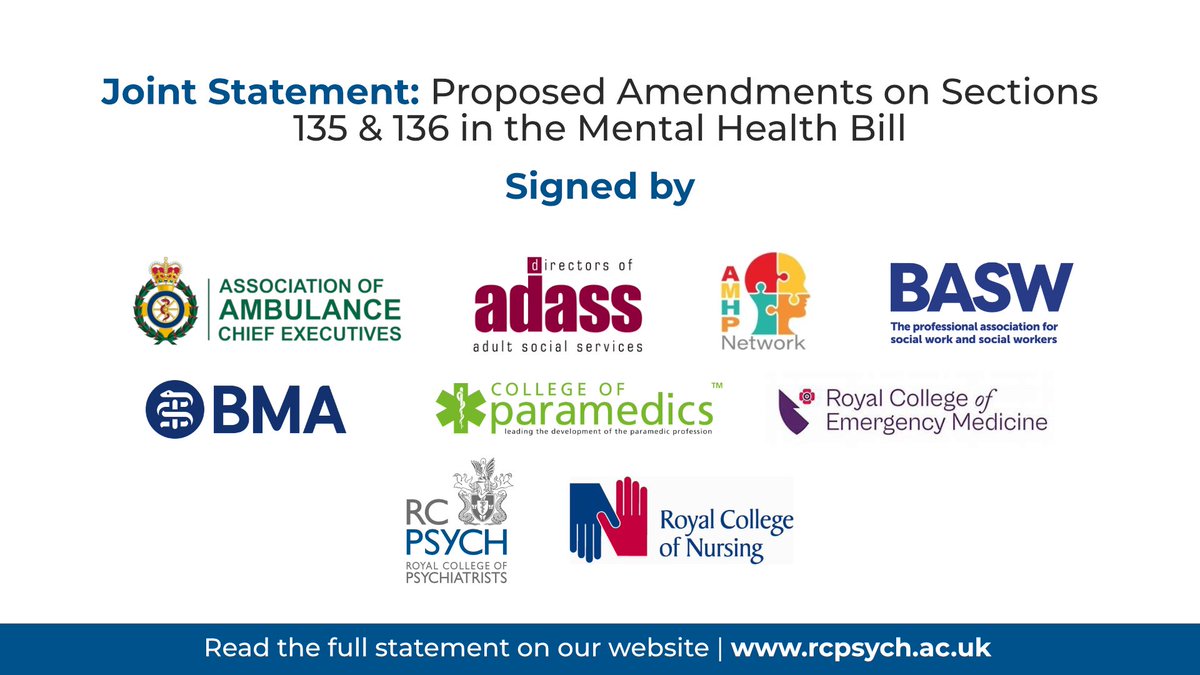 ADASS (@1adass) on Twitter photo ADASS has joined <a href="/rcpsych/">Royal College of Psychiatrists</a> and other leading orgs in urging the Government to reject plans to extend police powers to medical practitioners in the #MentalHealthBill.
These proposals risk serious harm and must be properly scrutinised.
Read more: rcpsych.ac.uk/news-and-featu… ADASS has joined <a href="/rcpsych/">Royal College of Psychiatrists</a> and other leading orgs in urging the Government to reject plans to extend police powers to medical practitioners in the #MentalHealthBill.
These proposals risk serious harm and must be properly scrutinised.
Read more: rcpsych.ac.uk/news-and-featu…