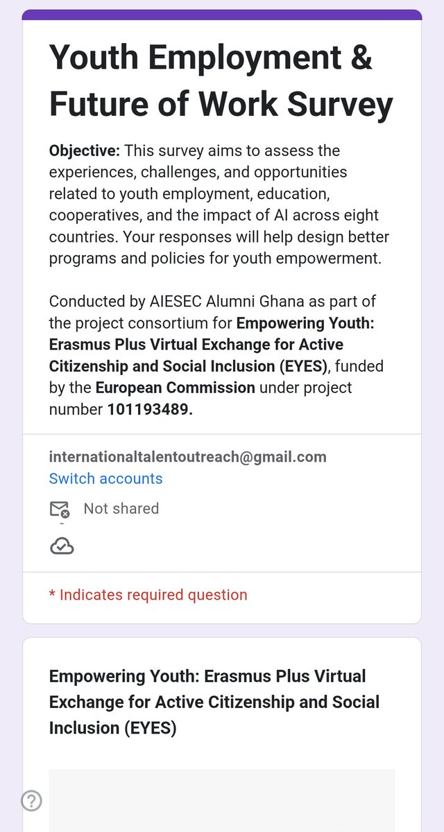 TalentsOutreach's tweet photo. Survey done 12th March 2025 for the assessment of the 8 countries on project EYES conducted by AIESEC Alumni, Ghana. Survey link=> https://t.co/rMLUHMfLTu https://t.co/JMaC7KSGyr