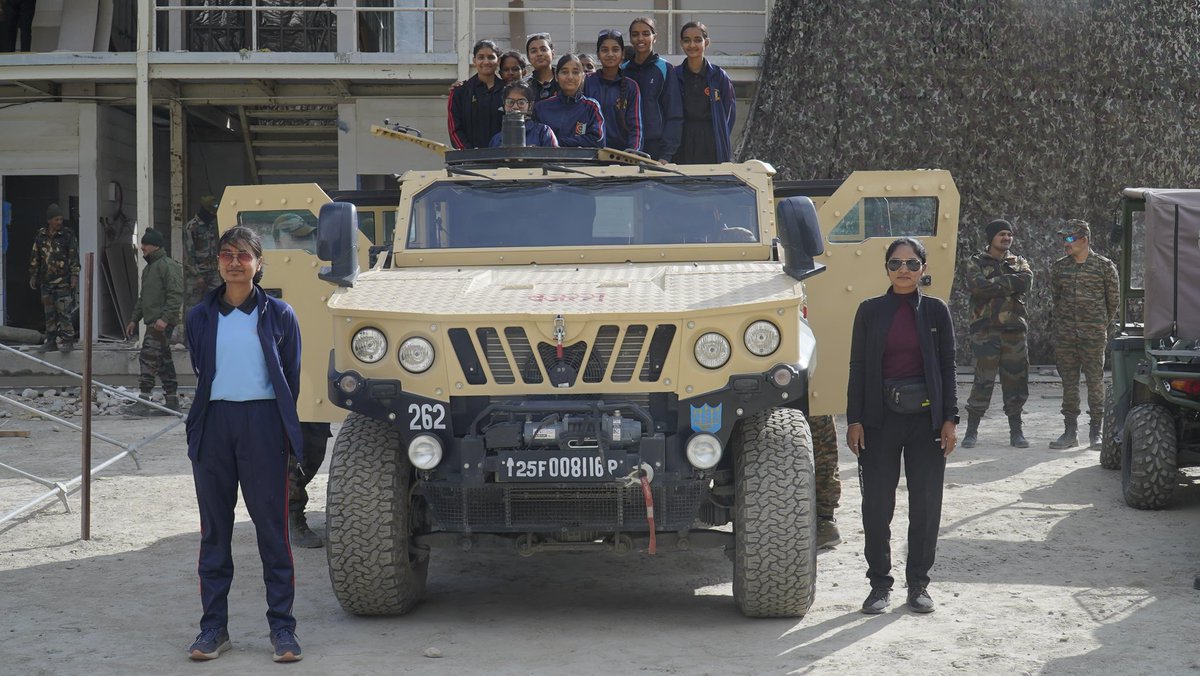 suryacommand's tweet photo. NCC Girl Cadets Visit Forward Areas in #Kumaon, Uttarakhand

40 Girl Cadets of UP NCC Directorate, embarked on eight days forward area tour in remote regions of #Kumaonhills. 

The cadets besides visiting famous tourist places also interacted with troops of #Panchshulbrigade which made all arrangements to give them a holistic exposure to ‘Way of Life’ of a soldier in inhospitable terrain & weather conditions and different types of New Generation Equipment / weapons in #IndianArmy.

The cadets also interacted with citizens of village Gunji being developed under Govt of India initiative of #vibrantvillage programme, which gave them an overview of the challenges faced by the people residing in #Borderareas. 

The collaborative initiative between #SuryaCommand and UP NCC Directorate is aimed to motivate the future generation to join #IndianArmedForces in their endeavour to contribute to #NationBuilding.

#GirlsFrontline 
#Narishakti 

@adgpi
@HQ_DG_NCC
@PRODefDehradun 
@ProDefLko 
@UB_area