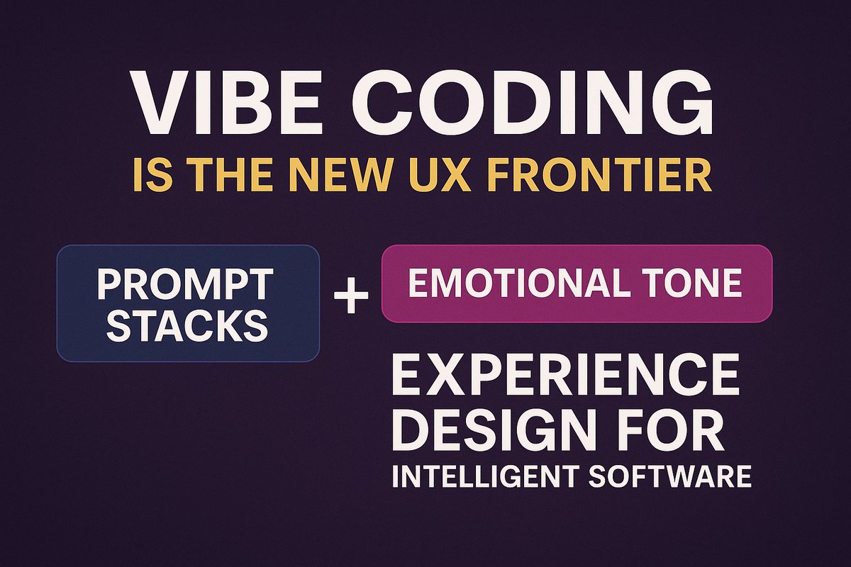 opportunities91's tweet photo. Vibe Coding is the new UX frontier. Prompt stacks + emotional tone = experience design for intelligent software. https://t.co/xbJGEge6I1