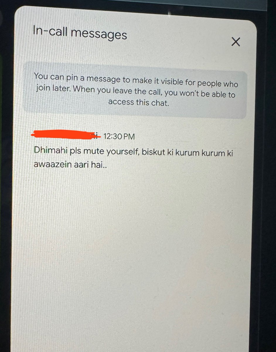 Dhimahi11's tweet photo. today I couldn’t control myself and started snacking on my fav cookies during a work call, thinking mic mei kya hi awaz aaegi..

and this is how my manager reacted https://t.co/yQoQ4SEAUP