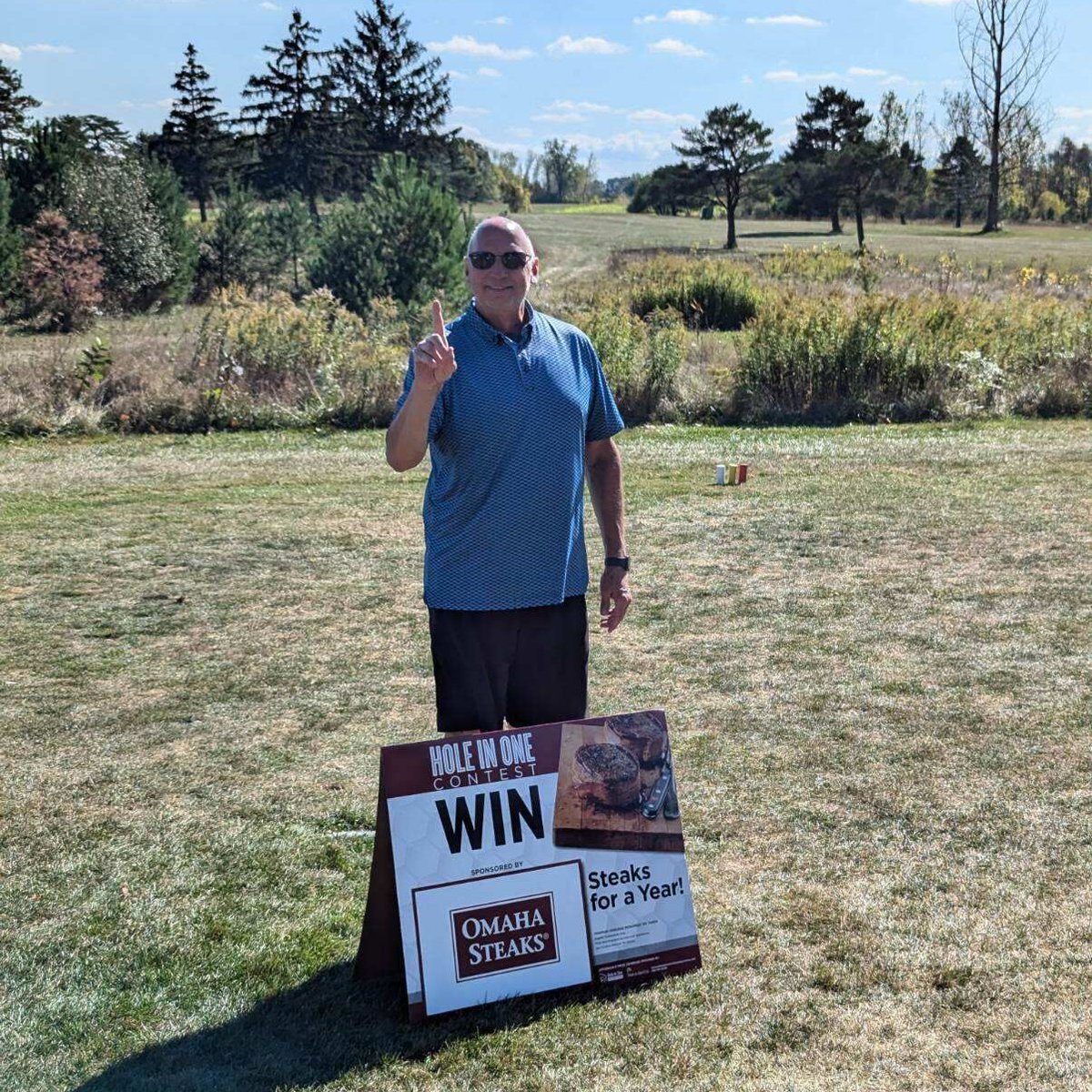 HoleInOneIntl's tweet image. #OmahaSteaks Monday Congratulations to Darin A. who aced a year of free Omaha Steaks, one of Hole In One International's three complimentary non-target prizes, courtesy of WZC Networking. 
Enjoy Darin!
