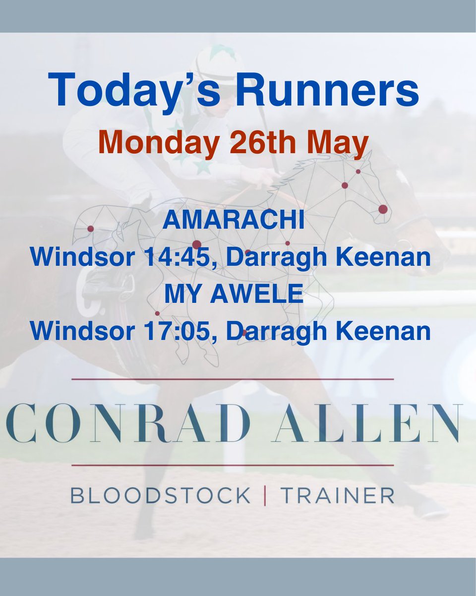 We've got two runners at <a href="/WindsorRaces/">Windsor Racecourse</a> today.
🐎 🎡🎠
<a href="/DarraghKeenan7/">Darragh Keenan</a>
