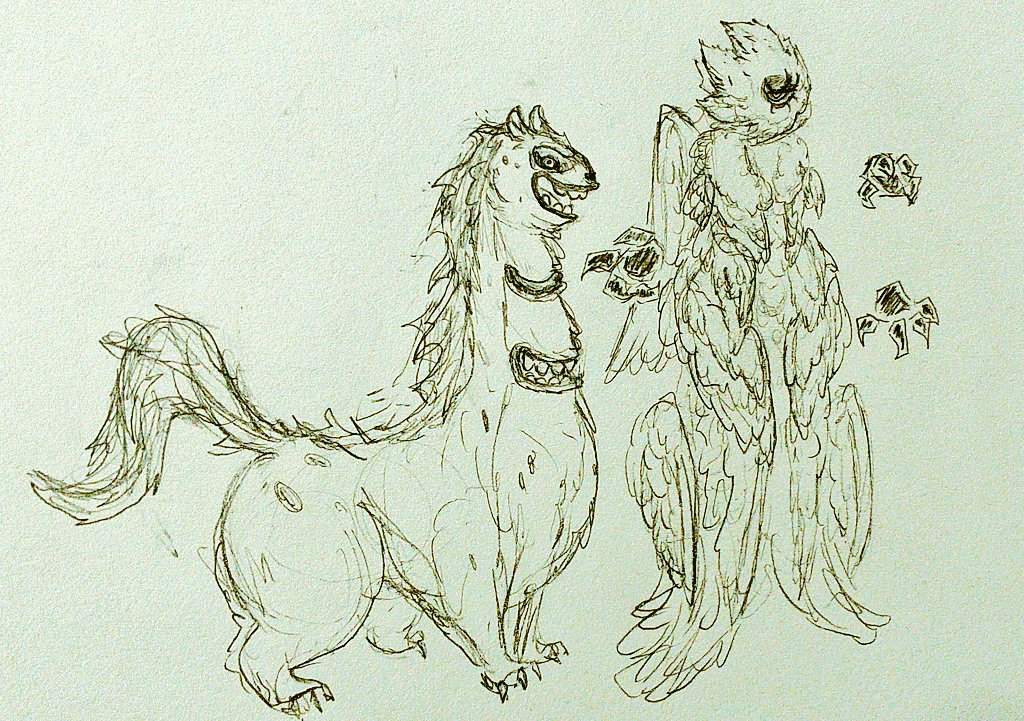 Didn't draw a lot of shit
But have a drawing of Blarret and Auglur from My Sinning Monsters