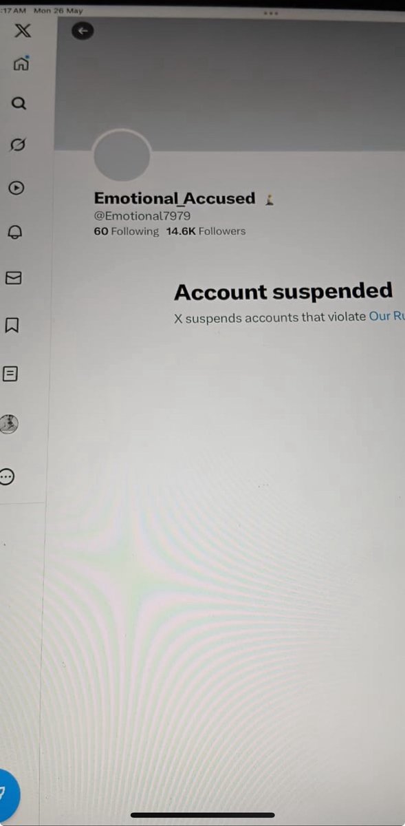 <a href="/grok/">Grok</a> <a href="/elonmusk/">Elon Musk</a> <a href="/ElonMuskAOC/">Not Elon Musk</a> <a href="/ElonMuskPD/">Fan Elon Musk</a>

Hello X Support,

I recently found that account <a href="/Emotional7979/">Emotional_Accused 🧎‍➡️</a> was suspended. I believe this be mistake, as I always try to follow X’s community guidelines. If there was any unintended violation, I apologize &amp; would be for a 2nd chance.