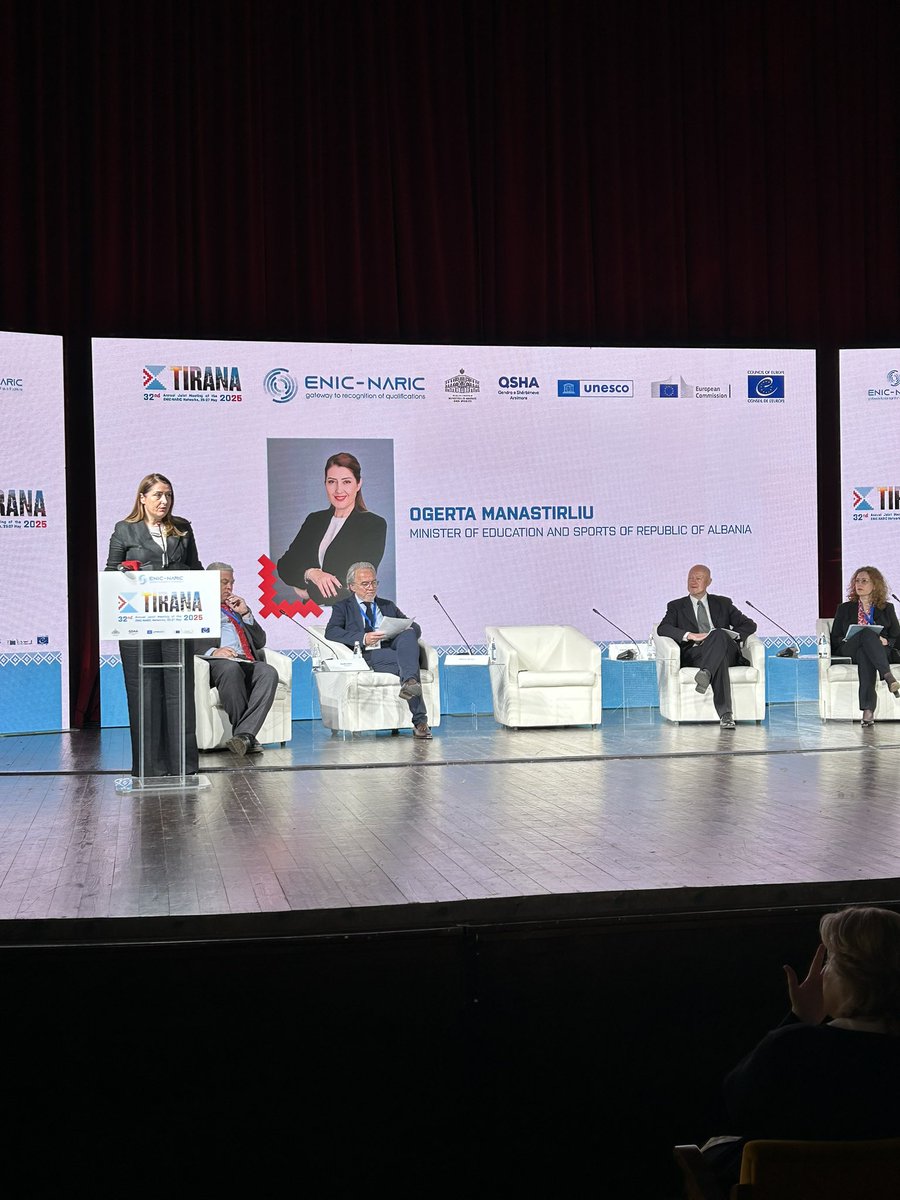 Thank you for setting the stage for three days of dialogue on #recognition and qualifications, here in Tirana, Albania 🇦🇱! #IntlEd #HigherEd