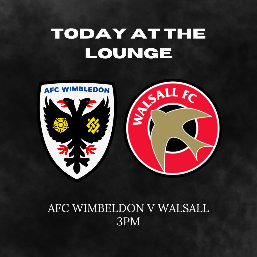 LEAGUE TWO PLAYOFF FINAL SHOWN AT THE LOUNGE TODAY ⚽ 

Come and join us as AFC Wimbeldon take on Walsall at Wembley in the league two playoffs 🏆 

📲 01306 400151 
✉️  info@dorkingwanderers.com