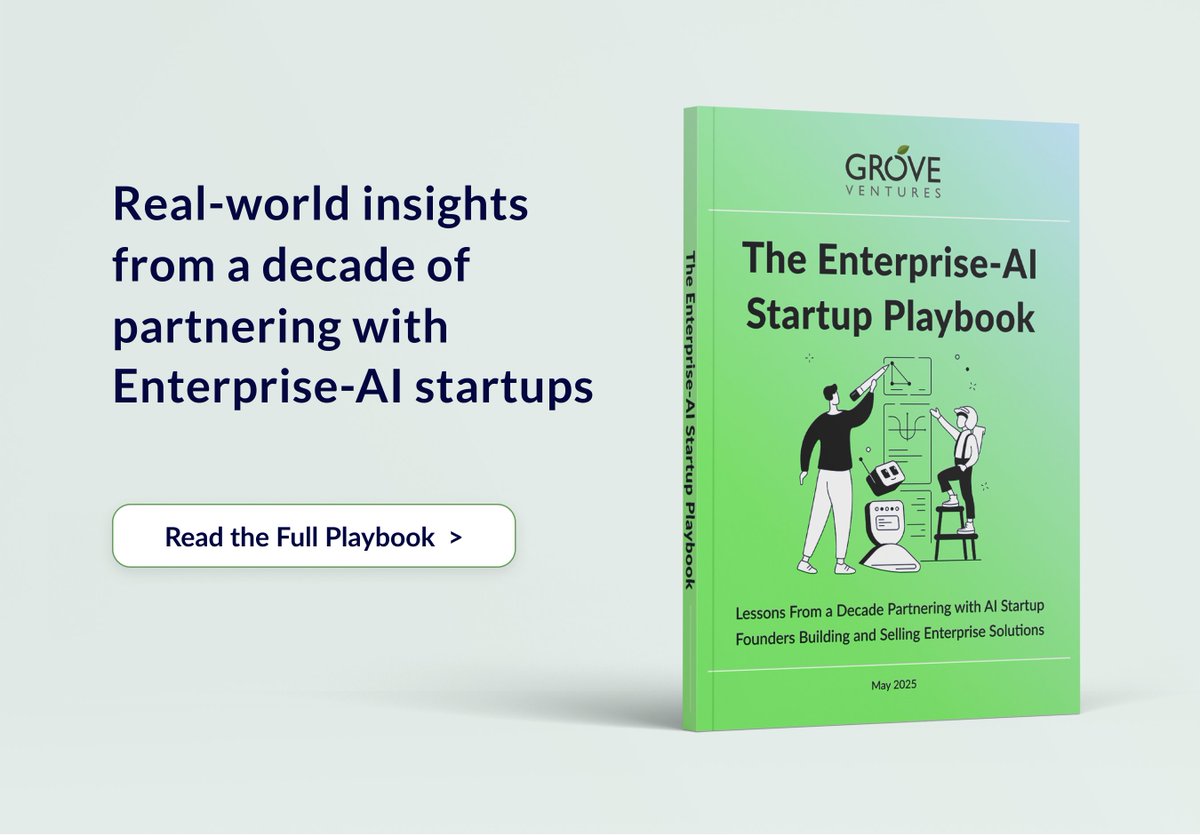 🚀 Launching our Enterprise-AI Startup Playbook!

Built from real founder experience <a href="/GroveVentures/">Grove Ventures</a> , by GP Lotan Levkowitz.

How to build, embed, &amp; scale AI that actually delivers.

grovevc.com/enterprise-ai-…

<a href="/lotanlev/">Lotan Levkowitz</a> 

#AI #Startups #EnterpriseAI #VC #Founders