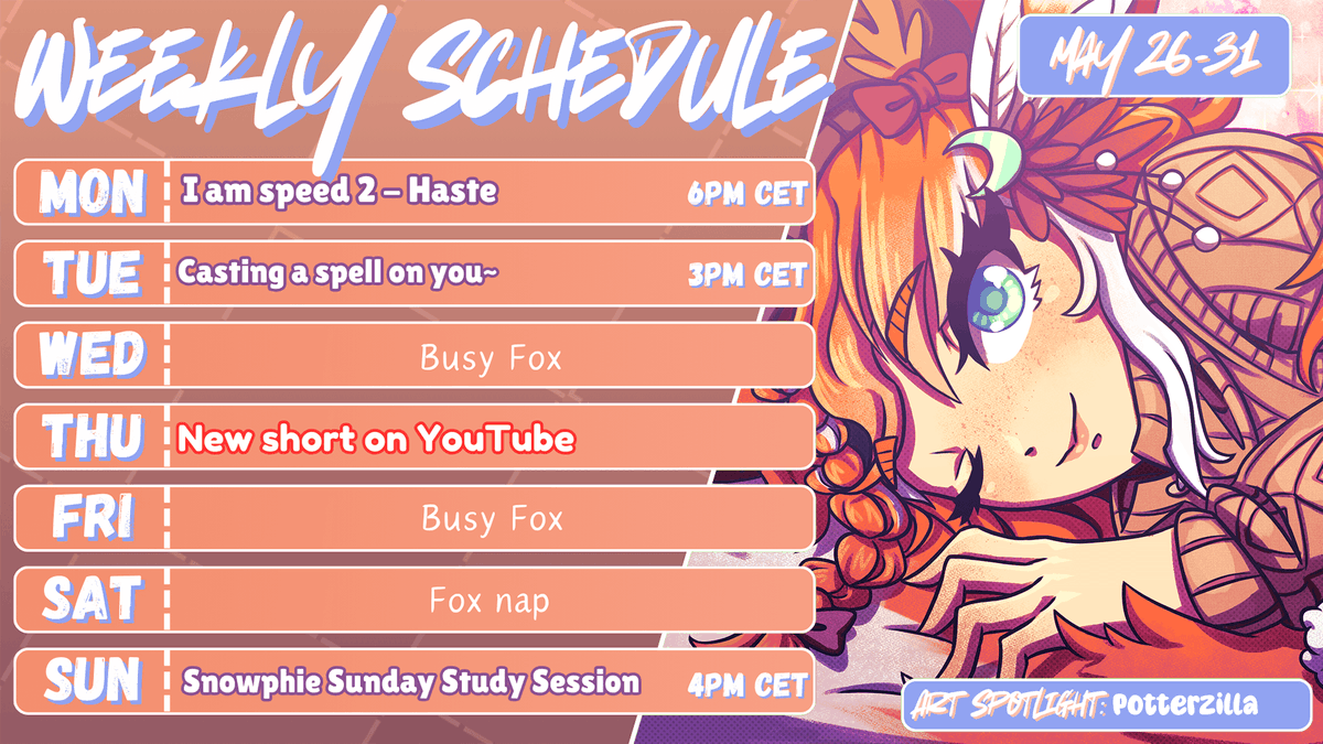 Schedule~ another busy week for me 💜