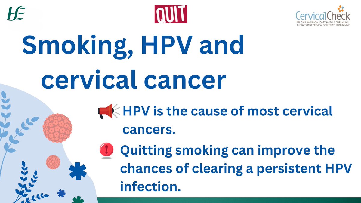 National Screening Service (@nsshse) on Twitter photo On #WorldNoTobaccoDay, read about our initiative with our partners in #colposcopy and <a href="/HSEQuitTeam/">HSE QUIT Team</a> which aims to support women to better understand the link between smoking, HPV and cervical cancer, and understand the benefits of quitting.
📖tinyurl.com/nss-smoking-hp…
#EWAC2025 On #WorldNoTobaccoDay, read about our initiative with our partners in #colposcopy and <a href="/HSEQuitTeam/">HSE QUIT Team</a> which aims to support women to better understand the link between smoking, HPV and cervical cancer, and understand the benefits of quitting.
📖tinyurl.com/nss-smoking-hp…
#EWAC2025