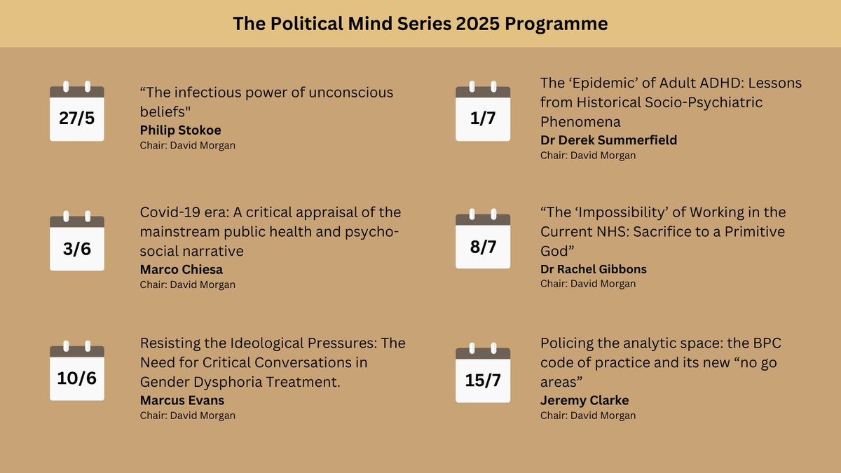theIoPA's tweet image. ❗Last Chance❗Register now for the Political Mind Series 2025, online via Zoom.

📅27th May- 15th July | 8.15pm - 9.45pm  
🔗ow.ly/N64m50VU45G

📅May 27th | &quot;The infectious power of unconscious beliefs&quot; - Philip Stokoe
🔗ow.ly/Q07N50VU45F