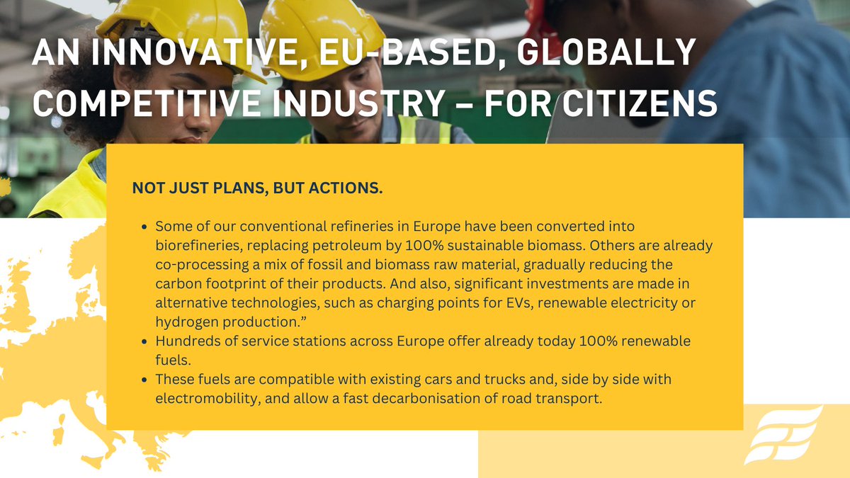 A strong domestic industry drives growth &amp; strategic resilience. As the #EnergyTransition speeds up, EU-made #RenewableFuels 💧 &amp; industrial products are key to decarbonising industry &amp; ensuring long-term energy autonomy. Learn more about our contribution: rb.gy/1azq8r