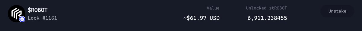 So my first ever <a href="/virtuals_io/">Virtuals Protocol</a> genesis launch <a href="/RoboStack_io/">RoboStack</a>  went from 0.5 vitual ($1) to $62. This shit is just insane. hopefully the virtuals hype continues.
