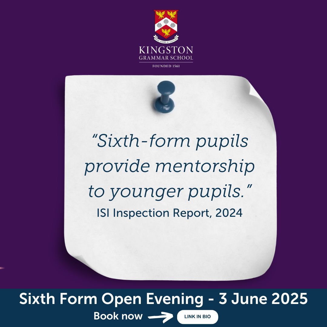 Sixth Form Open Evening➡️ 3 June 2025.
Explore KGS, meet the team and shape your future.
Reserve your place today. LINK IN BIO

#SixthForm #ThisIsKGS #KingstonuponThames #Surbiton #NewMalden #Wimbledon #Twickenham #Esher #Hampton #ThamesDitton #Putney