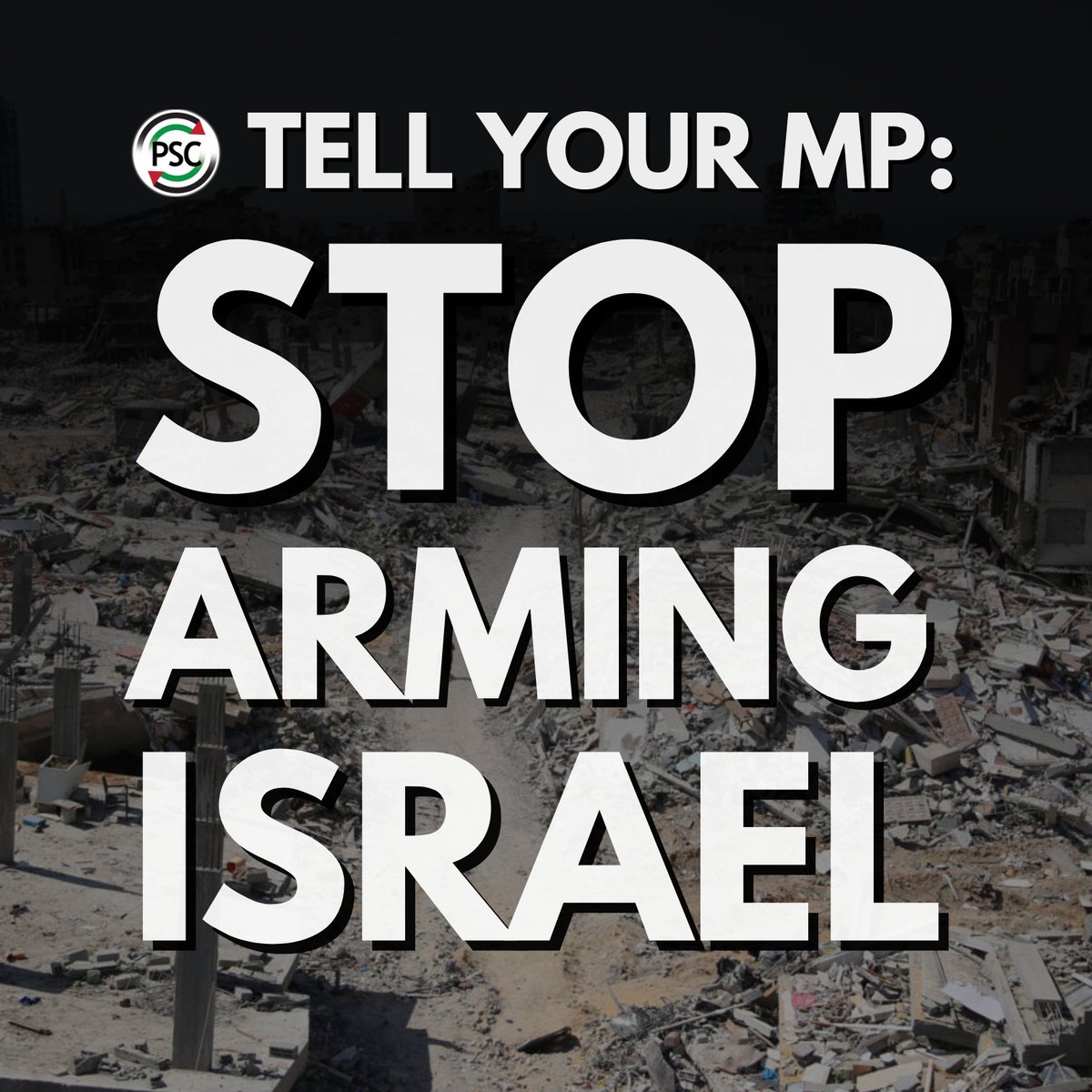 📢 URGENT ACTION: TELL YOUR MP TO STOP ARMING ISRAEL NOW. 

Israel is starving Palestinians to death in Gaza and yet the government has taken no real action. Words are not enough. 

Email your MP:
palestinecampaign.eaction.online/armsembargonow
