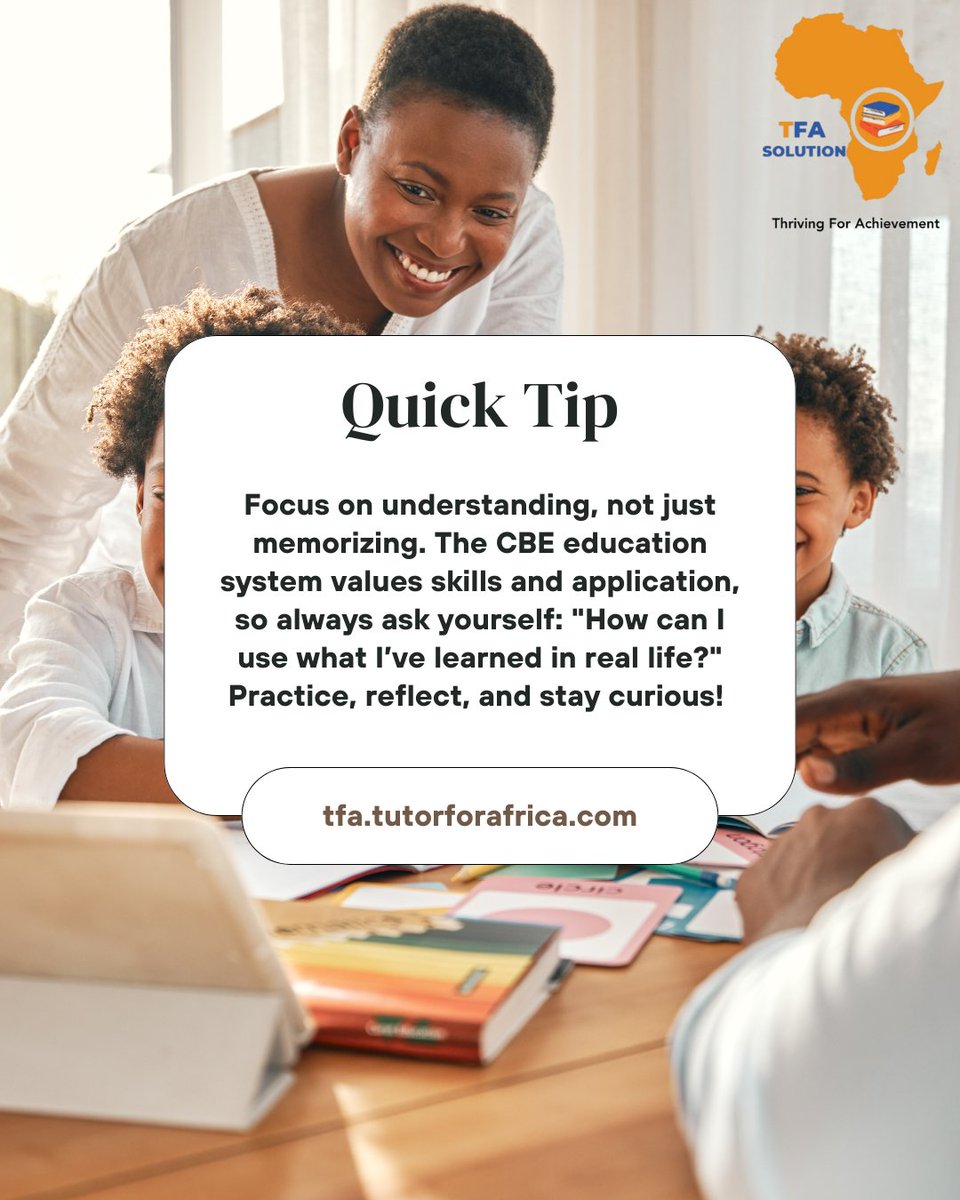 TFA_Solution's tweet photo. Don’t just memorize—understand!
CBE is all about applying skills in real life. Practice, reflect, and ask “How does this help me solve real problems?” 💡
#CBETips #CompetencyBasedLearning #StudentSuccess #TFASolution #21stCenturySkills https://t.co/KqwGdtQTcZ
