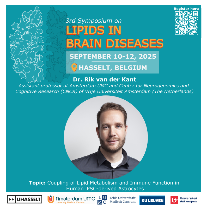 LipidsInBrain's tweet photo. We're pleased to welcome Dr. Rik van der Kant to our symposium, where he will present: “Coupling of Lipid Metabolism and Immune Function in Human iPSC-derived Astrocytes.”
 
Expect compelling insights from his talk. Register via https://t.co/OcFfFXQ8bg

#Neuro #Lipids #iPSC https://t.co/mO3XDA540Z