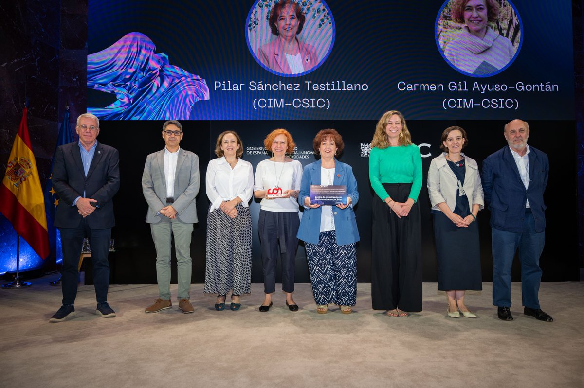 Todo un honor recibir este viernes para el <a href="/CIB_CSIC/">CIB Margarita Salas (CSIC)</a>  el Premio a la mejor Trayectoria de Centro en Transferencia del CSIC. Muy orgullosa de tod@s l@s investigador@s que han hecho posible este logro. Hacemos investigación en Biología para el Bienestar Global.