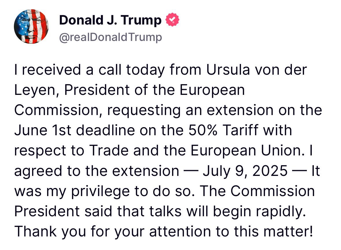 Un respiro hasta el 9 de julio para proseguir la negociación comercial UE-EEUU. Cualquier otra cosa habría sido un desastre.