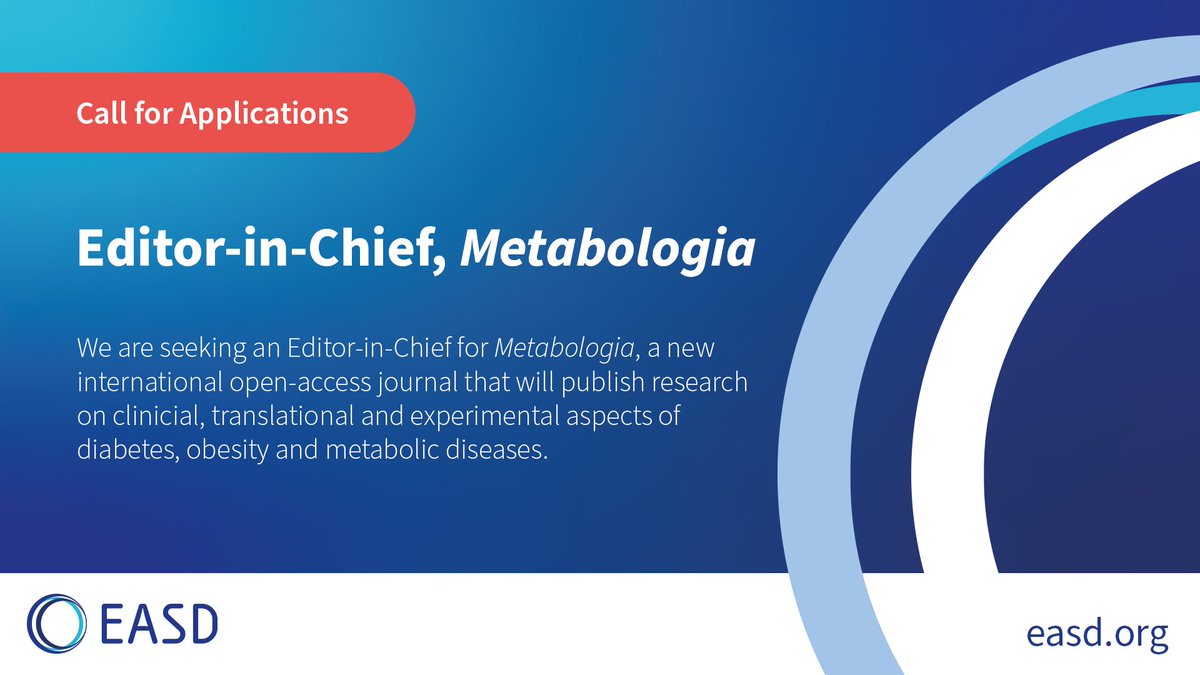 📢 #Vacancy Alert! We’re seeking an #Editor-in-Chief for our new journal, Metabologia. The journal will publish original research, reviews, commentaries &amp; more, incl. negative findings.

📅Apply by 15 June 2025

More Info👉diabetologia-journal.org/wp-content/upl…

#diabetes #research #obesity