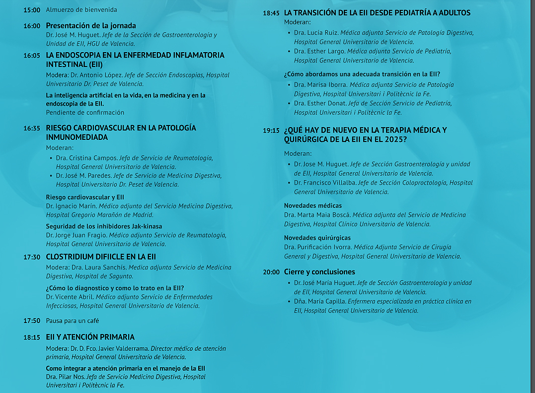 HOSPITAL GENERAL (@hguvalencia) on Twitter photo Inscripción👉🏻 shre.ink/eSoO
🔗Programa shre.ink/eSow
🗓️ Lunes, 2 de junio
🕒De 15:00 a 20:00 horas
🏥Salón de actos del Hospital General de Valencia Inscripción👉🏻 shre.ink/eSoO
🔗Programa shre.ink/eSow
🗓️ Lunes, 2 de junio
🕒De 15:00 a 20:00 horas
🏥Salón de actos del Hospital General de Valencia