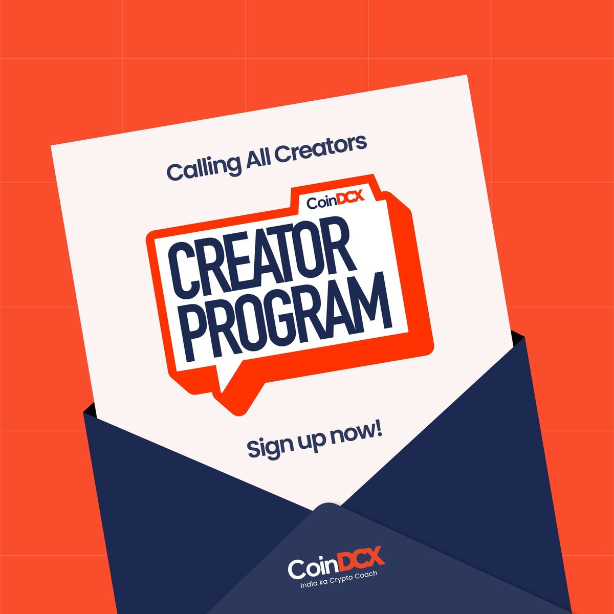 CoinDCX's tweet photo. Introducing: The CoinDCX Creator Program

Calling all the crypto-curious minds, traders and storytellers. Whether you’re a veteran creator, or looking for a way to get started - CoinDCX Maxis is for everyone.

Together, we’ll build India’s premier crypto community while you:
- Compete on monthly leaderboards
- Grow your personal brand
- Join a community of like-minds and peers that uplift you

Maxi-fy your voice. 

Register now.
https://t.co/Z1aR6oVBvt