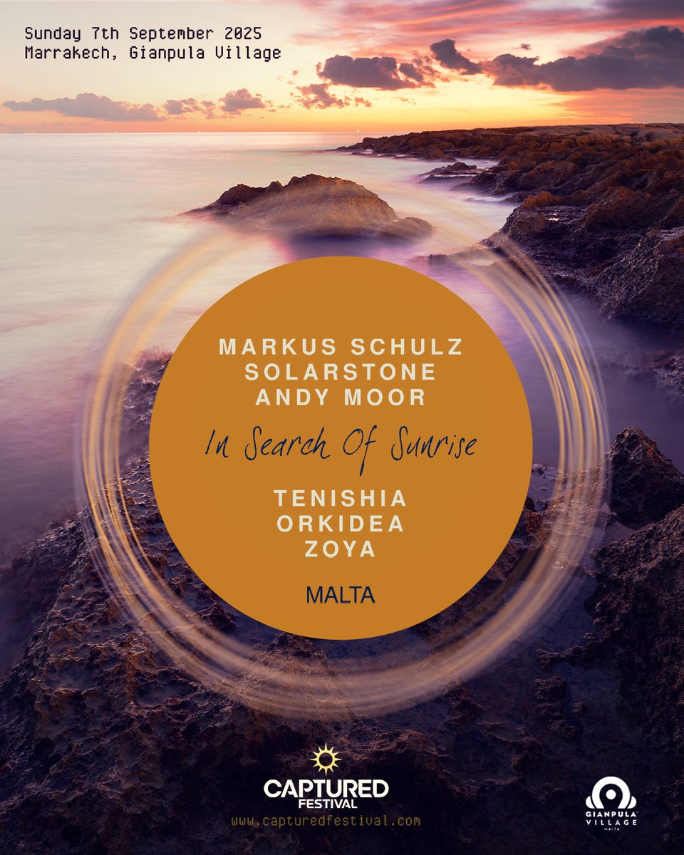 Black Hole Recordings (@blackholerec) on Twitter photo Weāre heading to Malta with the In Search of Sunrise branding and an epic lineup! Donāt miss this unique opportunity to see <a href="/MarkusSchulz/">Markus Schulz</a>, <a href="/richsolarstone/">Solarstone.</a>, <a href="/DJAndyMoor/">Andy Moor</a>, <a href="/TenishiaMusic/">Tenishia</a>, <a href="/DJOrkidea/">Orkidea</a>, and <a href="/zoyasmusic/">ZOYA</a>. capturedfestival.com/tickets Weāre heading to Malta with the In Search of Sunrise branding and an epic lineup! Donāt miss this unique opportunity to see <a href="/MarkusSchulz/">Markus Schulz</a>, <a href="/richsolarstone/">Solarstone.</a>, <a href="/DJAndyMoor/">Andy Moor</a>, <a href="/TenishiaMusic/">Tenishia</a>, <a href="/DJOrkidea/">Orkidea</a>, and <a href="/zoyasmusic/">ZOYA</a>. capturedfestival.com/tickets