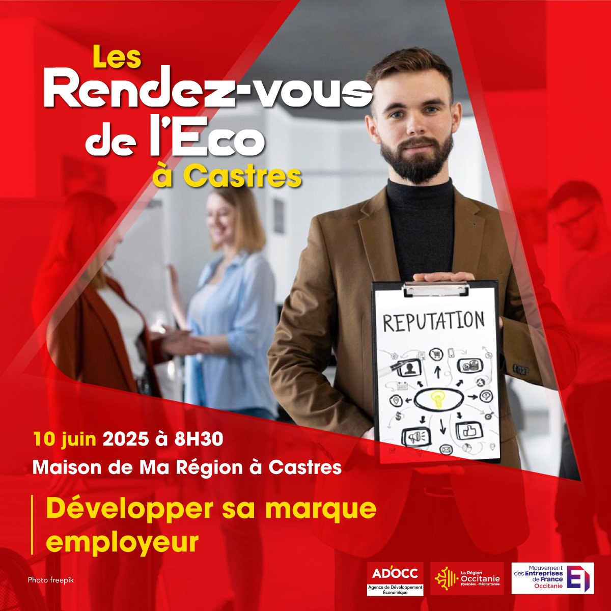 N'oubliez pas de vous inscrire à l'atelier organisé par
<a href="/ADOCC_/">AD'OCC</a> la Région <a href="/Occitanie/">Région Occitanie</a> et le <a href="/MedefOccitanie/">Mouvement des Entreprises de France Occitanie</a> 

🔴 Développer sa marque employeur, un levier d'attractivité pour votre #entreprise

🖊️deep.ut-81@laregion.fr