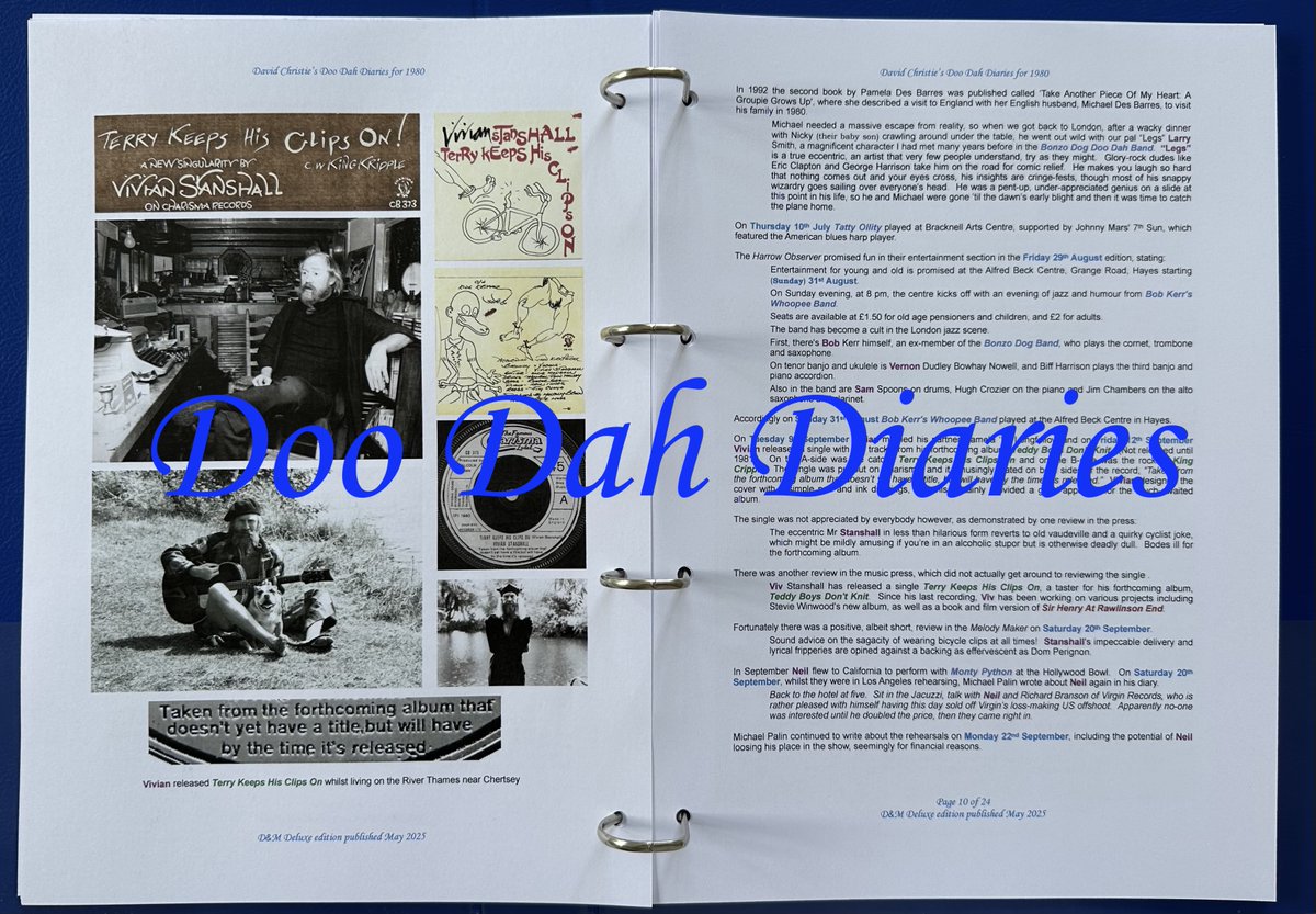 The revised version of the 1980 Doo Dah Diary has just been issued for free to all the Members that have subscribed to the decade. It includes 24 pages of text + 8 pages of pictures + cover. You can subscribe to the 10 Diaries of the 1980’s for just £2.99: doodahdiaries.com/buy/