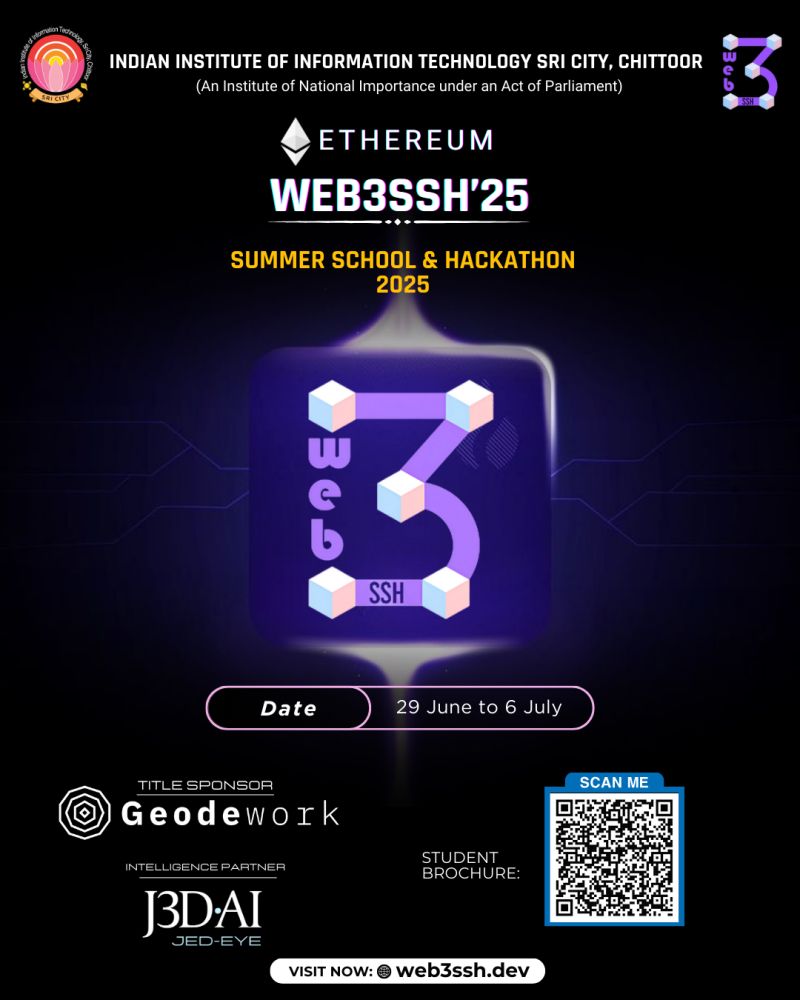 web3ssh's tweet photo. Want to know more about web3ssh - Web 3.0 Summer School and Hackathon ? visit our website : https://t.co/ih35fArMar

Scan the QR code in the poster to see our Student Brochure! https://t.co/epymp9OiC5