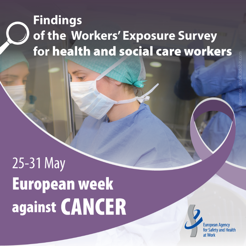 EU_OSHA's tweet photo. New data highlights cancer risk exposure in #HealthAndSocial care.

29.5% of workers were likely exposed to at least one cancer risk factor
7.8% to two or more

Our WES report reveals who is at risk and why prevention matters.

https://t.co/2mSdLl3Uce

 #EWAC2025 #BeatCancer