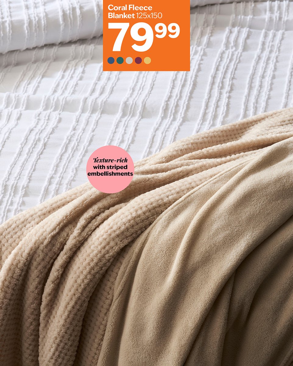 Our Coral Fleece Blankets are perfect for cooler evenings. Click here bit.ly/3I6mLhr to shop now.

Coral Fleece Blanket 125X150CM R79.99