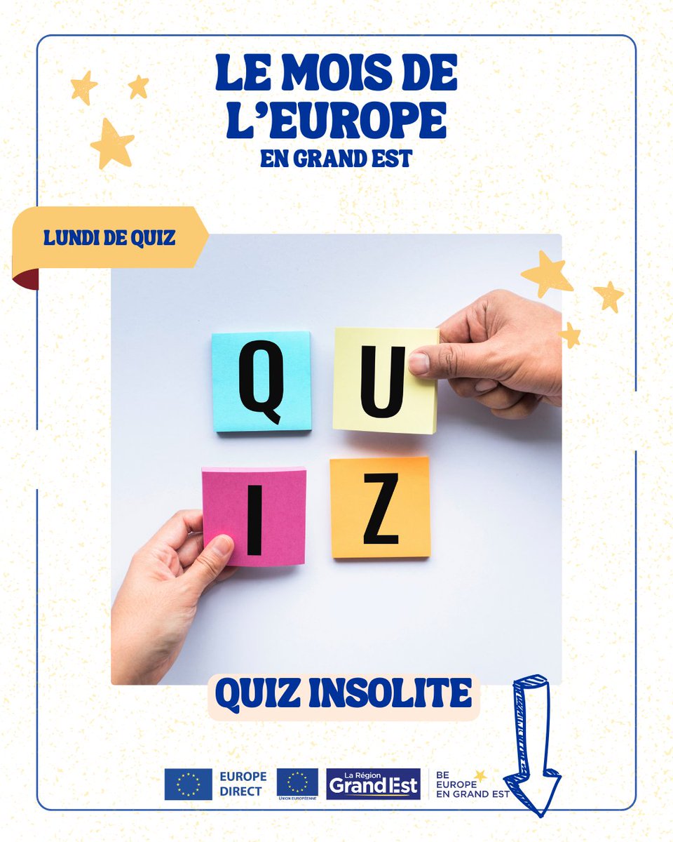 🇪🇺✨ #QuizDuLundi spécial !
En ce dernier lundi de mai, testez vos connaissances avec notre quiz insolite présenté lors des Portes ouvertes du Parlement européen 🎉
Des questions décalées sur l’UE vous attendent ici 👇
🔗 form.typeform.com/to/VXF1at8z