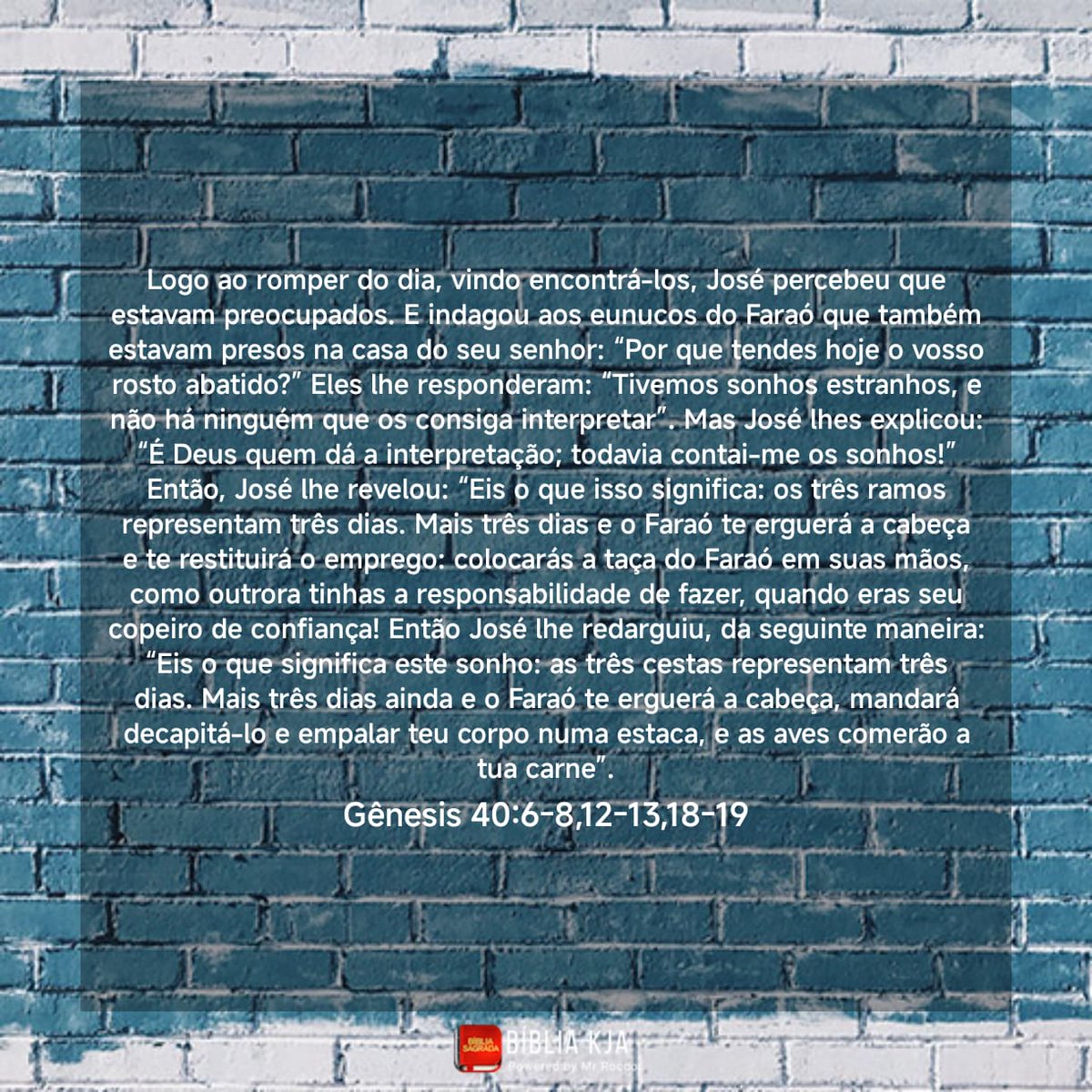 Jeanbsilva's tweet photo. José sendo uma pessoa observadora se colocou à disposição para ajudar aqueles homens, Deus mais uma vez deu sabedoria e entendimento a José e tudo se cumpriu segundo a palavra que o SENHOR lhe deu. #rpsp #Gen40 https://t.co/qab9EYm8io