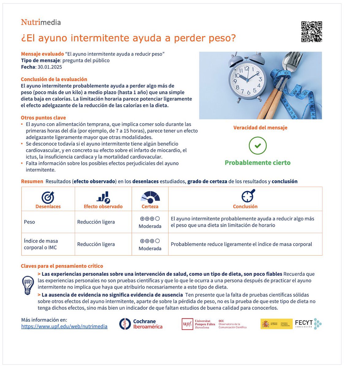 ¿El ayuno intermitente te puede ayudar a perder peso este verano?

✅ Comer solo durante las primeras horas del día y ayunar el resto parece ser el enfoque más efectivo

✅ Se desconocen sus efectos perjudiciales

✅ Consulta a tu dietista-nutricionista para que te guíe