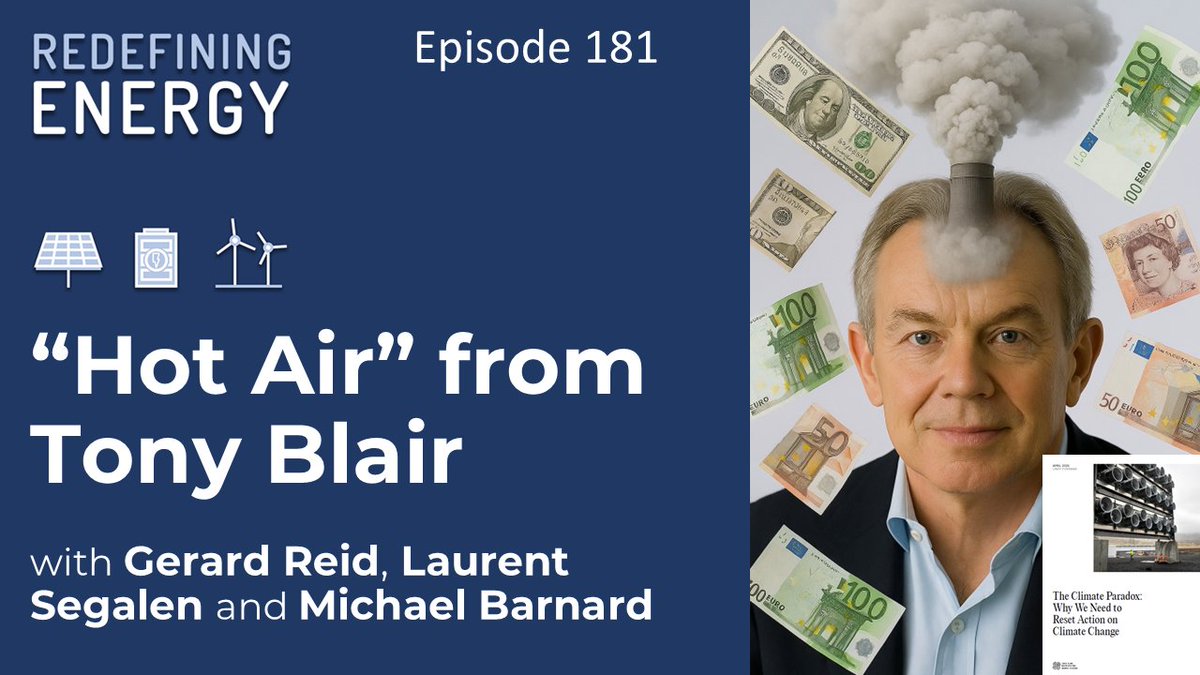 Redef_Energy's tweet image. 🎙️Ep181. "Hot Air" from Tony Blair
#applepodcast podcasts.apple.com/gb/podcast/red…
#spotify open.spotify.com/show/4FDIRo16s…
@gerardreid14, @MegaWattXinfo and @mbarnardca
discuss the report that nobody needs to read: "The Climate Paradox" by the @InstituteGC Tony Blair Institute