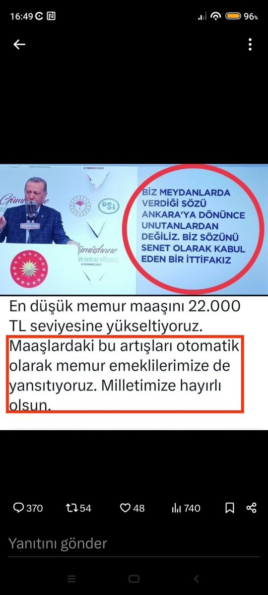 hakan66_66's tweet photo. @scilesiz52 Memura verilen seyyanen zam, Emekli Memurun maaşına yaklaştı...#EmekliMemur yasal hakkı olan ve Cumhurbaşkanının söz vermesine rağmen 375/40 KHK ile 24 aydır gasp edilen seyyanen zam sözünün yerine getirilmesini bekliyor.. #MemurEmeklisineAdalet  @iletisim @Akparti @MHP_Bilgi https://t.co/jdU1E4yIZS