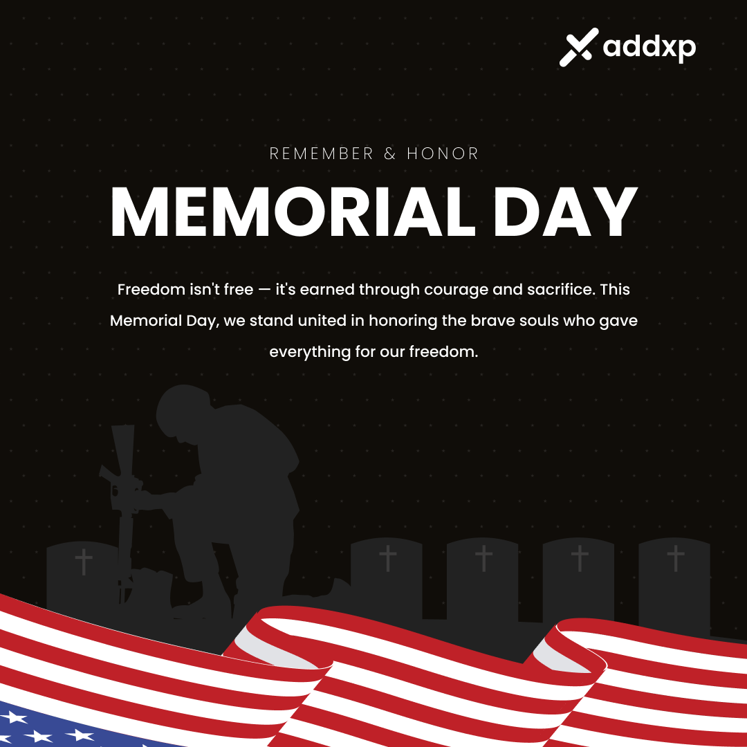 addxptech's tweet photo. Memorial Day is more than a long weekend. It’s a day of remembrance for those who made the ultimate sacrifice for our freedom. 🕊️We honor their courage, commitment, and legacy. #MemorialDay #NeverForget #HonorAndRemember #Addxp #Sacrifice #FreedomFighters https://t.co/TcqHBUJSLf