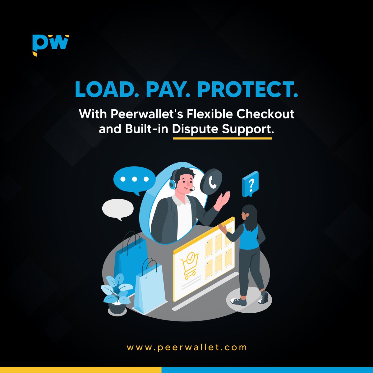 Load. Pay. Protect — With Peerwallet's Flexible Checkout and Built-in Dispute Support.

Learn more at peerwallet.com/doc/read?t=und…