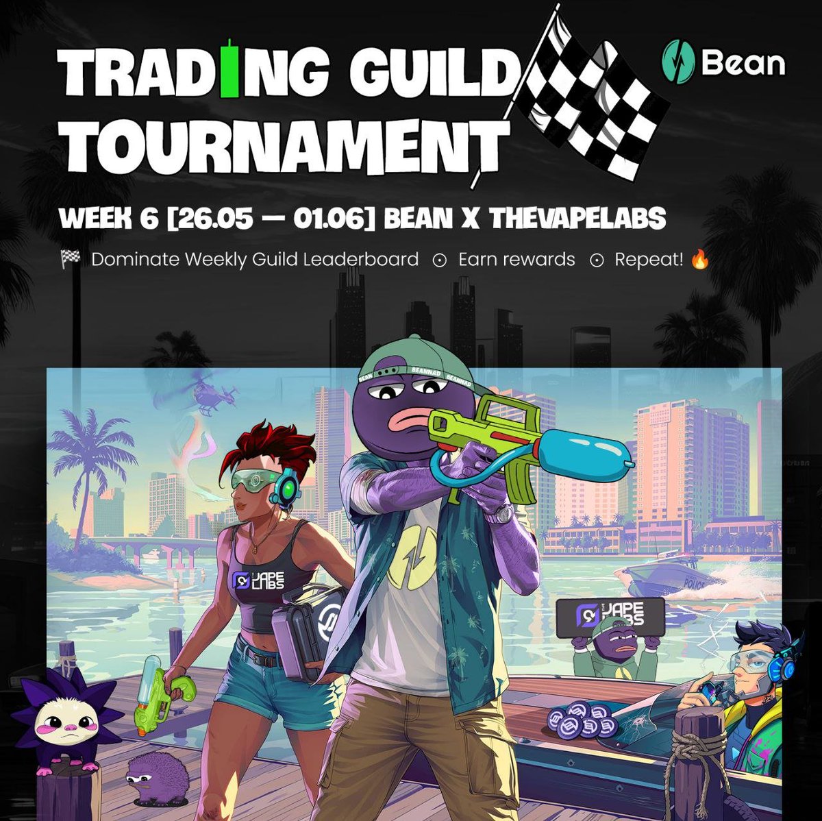 ▀▄▀▄▀▄TRADING GUILD TOURNEY W6: BEAN x <a href="/thevapelabs/">TheVapeLabs (mainnet arc)</a>▀▄▀▄▀▄

Gbeannad🤝GVapeNads. Degen mode: ON

Swap $MIST - $MON (for every $50 = +1 Pt) on Bean AMM. Trade Bean Perps. LP in Bean Turbo Vault. Stack Bean Points. Break W6 Guild Leaderboard.

🫂Rally your Guild →