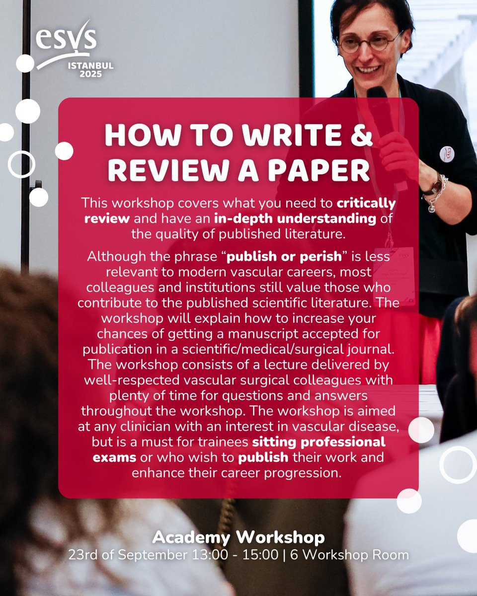 🤔The perfect vascular training model - does it exist?

Discover a variety of perspectives throughout 4 key stages in one's career 📈 at #ESVS2025!
- as a young trainee
- as a fellow
- as a young consultant
- and as a senior consultant

You can also sign-up for a variety of