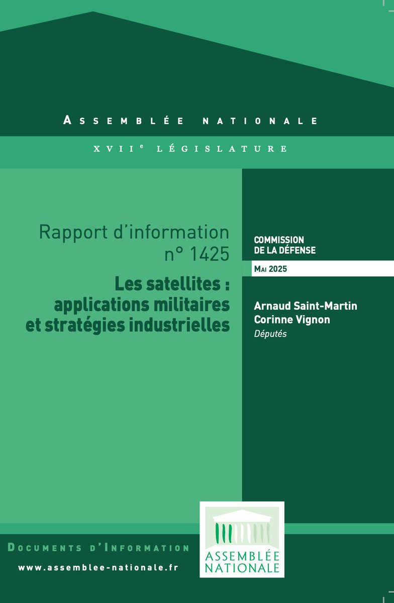 Commission de la Défense (@an_defense) on Twitter photo 📗 Le rapport de <a href="/ArSaint_Martin/">Arnaud Saint-Martin</a> et <a href="/CorinneVignon/">Corinne Vignon</a> sur le thème "Les satellites : applications militaires et stratégies industrielles" est en ligne 👉 assnat.fr/zV2yla.
#Défense #DirectAN 📗 Le rapport de <a href="/ArSaint_Martin/">Arnaud Saint-Martin</a> et <a href="/CorinneVignon/">Corinne Vignon</a> sur le thème "Les satellites : applications militaires et stratégies industrielles" est en ligne 👉 assnat.fr/zV2yla.
#Défense #DirectAN