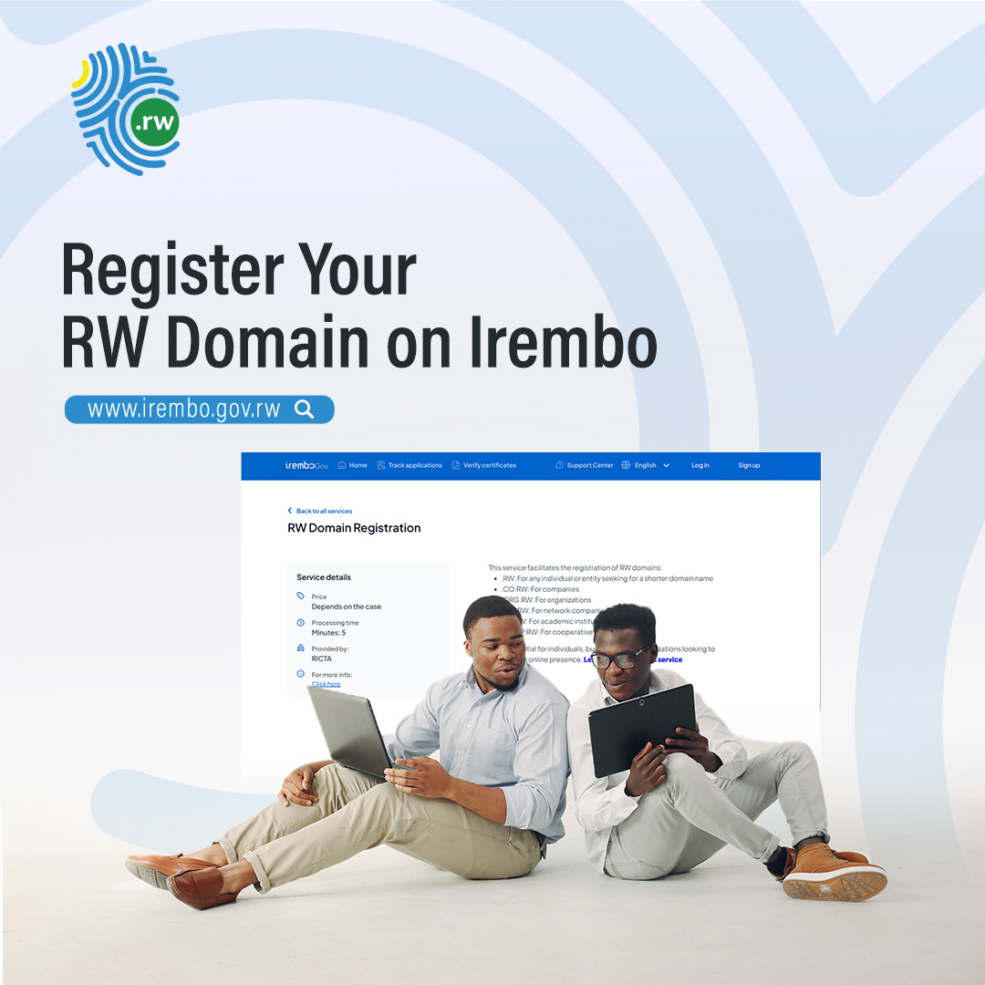 RICTAInfo's tweet photo. Your company name. Your brand. Your Country. 🇷🇼Register your RW domain today via @IremboGov. Fast, trusted, and proudly local.
#BeSeen
#BeTrusted
#BeRwandan
#RWOnIrembo https://t.co/13cdHer6hc